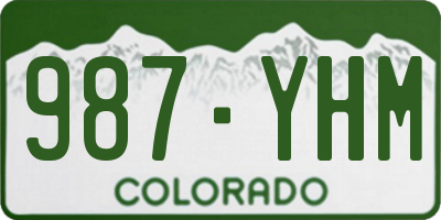 CO license plate 987YHM