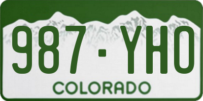 CO license plate 987YHO