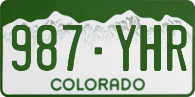CO license plate 987YHR