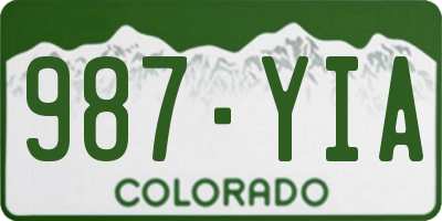 CO license plate 987YIA