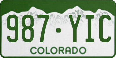 CO license plate 987YIC