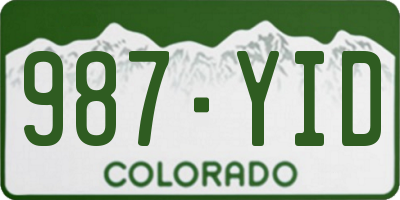 CO license plate 987YID