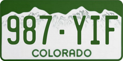 CO license plate 987YIF