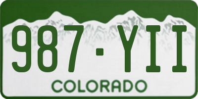 CO license plate 987YII