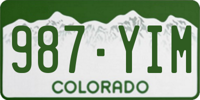 CO license plate 987YIM