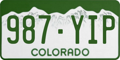 CO license plate 987YIP