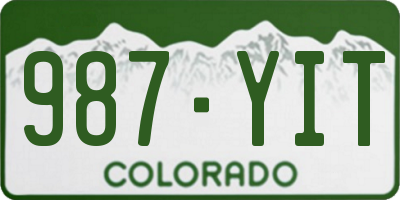CO license plate 987YIT