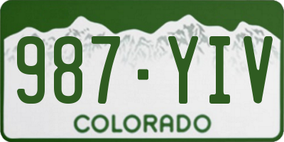 CO license plate 987YIV