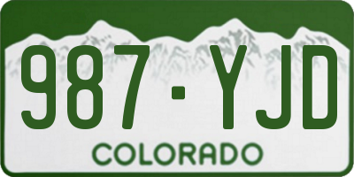 CO license plate 987YJD