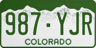 CO license plate 987YJR
