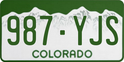 CO license plate 987YJS