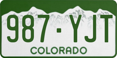 CO license plate 987YJT