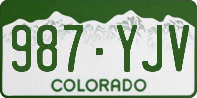 CO license plate 987YJV
