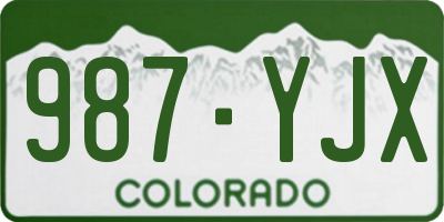 CO license plate 987YJX