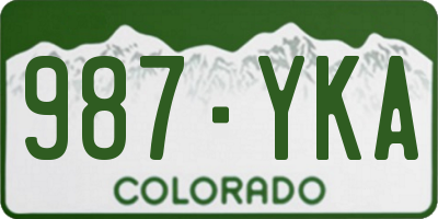 CO license plate 987YKA