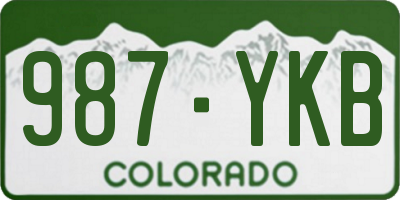 CO license plate 987YKB