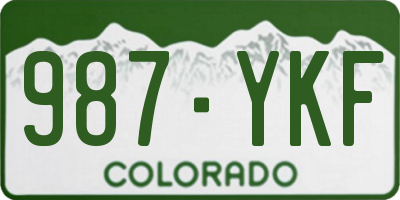 CO license plate 987YKF