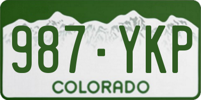 CO license plate 987YKP