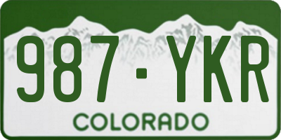 CO license plate 987YKR