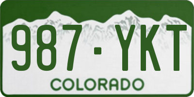 CO license plate 987YKT