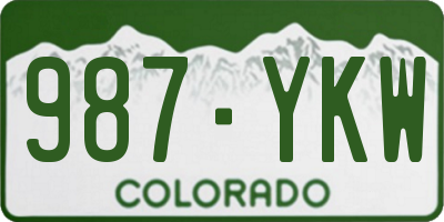 CO license plate 987YKW