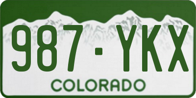 CO license plate 987YKX