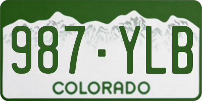 CO license plate 987YLB