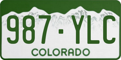 CO license plate 987YLC