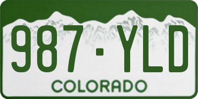 CO license plate 987YLD