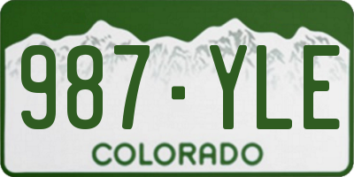 CO license plate 987YLE