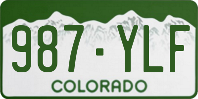 CO license plate 987YLF