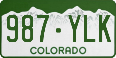 CO license plate 987YLK