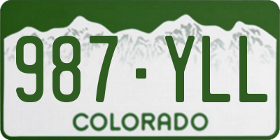 CO license plate 987YLL