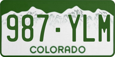 CO license plate 987YLM