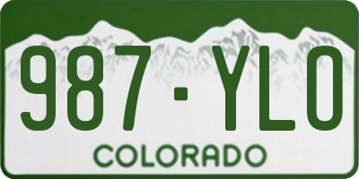 CO license plate 987YLO
