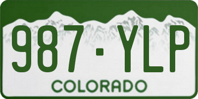 CO license plate 987YLP