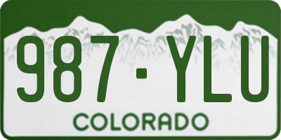CO license plate 987YLU