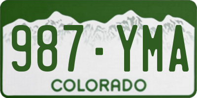 CO license plate 987YMA