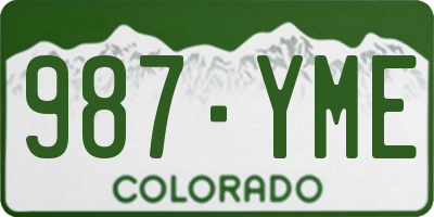 CO license plate 987YME