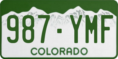 CO license plate 987YMF