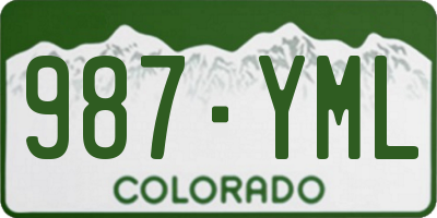 CO license plate 987YML