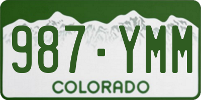 CO license plate 987YMM