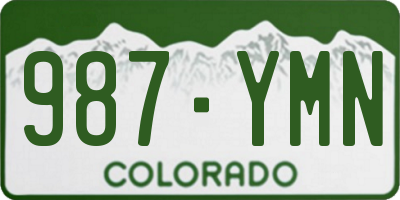 CO license plate 987YMN