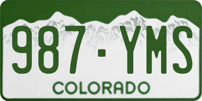 CO license plate 987YMS