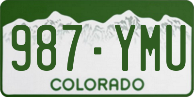 CO license plate 987YMU