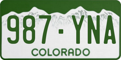 CO license plate 987YNA
