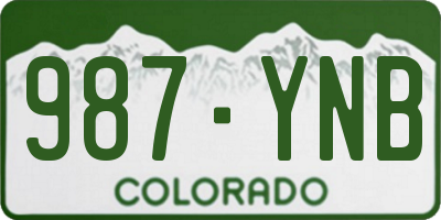 CO license plate 987YNB
