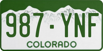 CO license plate 987YNF