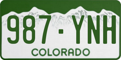 CO license plate 987YNH