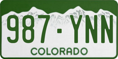 CO license plate 987YNN